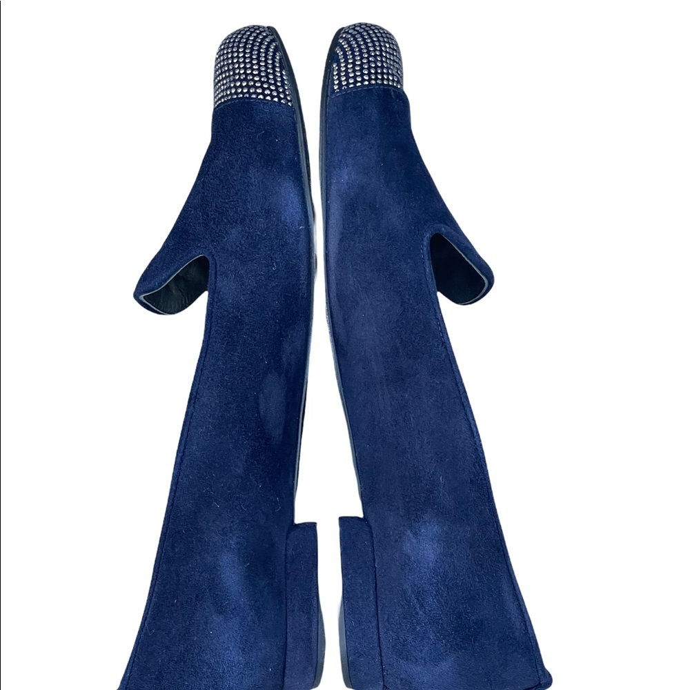 Stuart Weizmann Lingo Silver Stud Cap Slip On Loa… - image 3